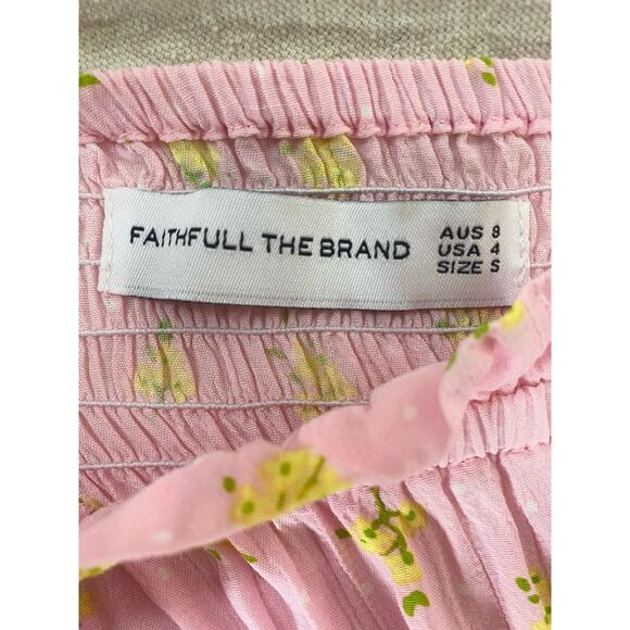 FAITHFULL THE BRAND Pink Floral Babydoll Sundress US 4/SMALL - Picture 8 of 10